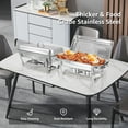 thumbnail image 5 of Jacgood Chafing Dish 10 Packs 8Qt, Foldable Rectangular Chafer Set, Stainless Steel Buffet Catering Silver Full Pan Warmer Set, 5 of 7