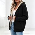 thumbnail image 3 of Lutiedan Womens Sherpa Fleece Jacket Zip up Thick Warm Hooded Jacket Long Sleeve Casual Fall Winter Coat with Pockets S-3XL, 3 of 6