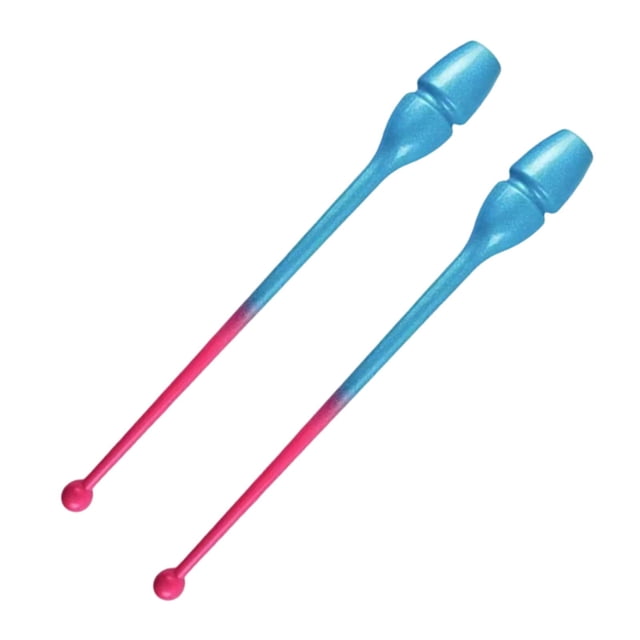 2 mazas de gimnasia rítmica conectables, equipo de entrenamiento portátil para danza. Azul claro rosa rojo