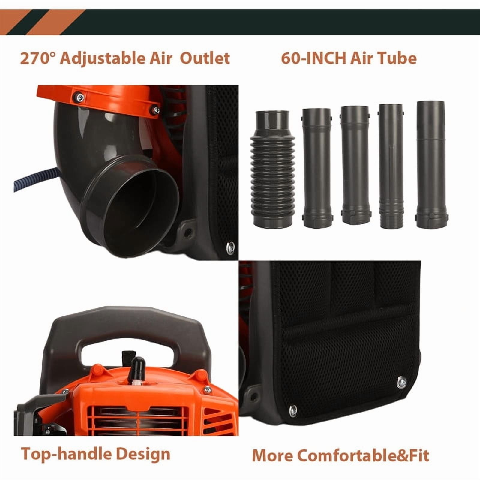 52CC Gas Backpack Leaf Blower 2 Cycle Enginee 550 CFM 200MPH Ergonomic Harness System Low Vibration and Cruise Control Powerful Gas Blowers for Lawn Yard Care-Gifts for Dad