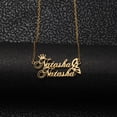 thumbnail image 5 of Name Custom Necklace 18K Gold Plated 2 Name Necklace Personalized Crown Heart Customized Pendant Necklace Jewelry Gift for Women, 5 of 5