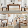 thumbnail image 5 of Hassch Linen Upholstered Dining Chairs Set of 2, Modern Armless Kitchen Chairs with Curved Backrest and Rubber Wood Legs, for Home Office and Living Space, Gray, 5 of 10