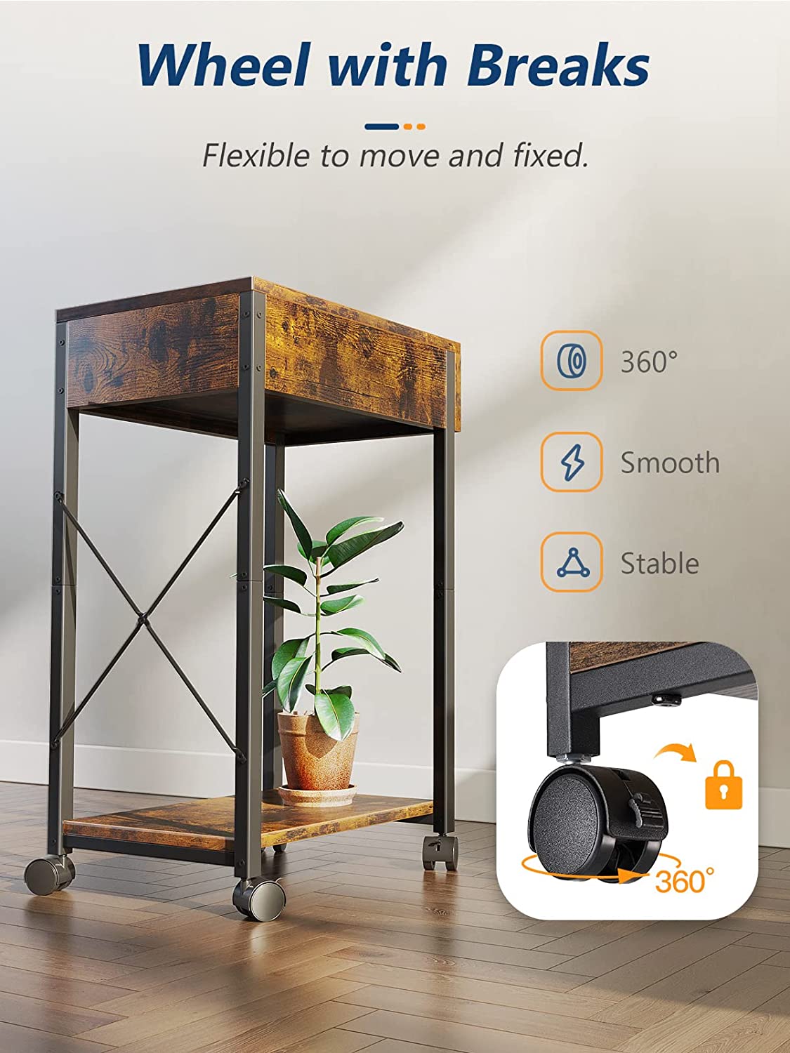 Mobile Host Stand Has Four 360 Degree Swivel Swivel Wheels with Socket Main Stand