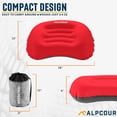 thumbnail image 4 of Alpcour Camping Pillow – Large, Inflatable, Ultralight Sleeping Pillow with Easy Blow Up Design, Soft Waterproof Exterior Cover and Compact Carry Case for Hiking, Backpacking, Airplane Travel & More, 4 of 4