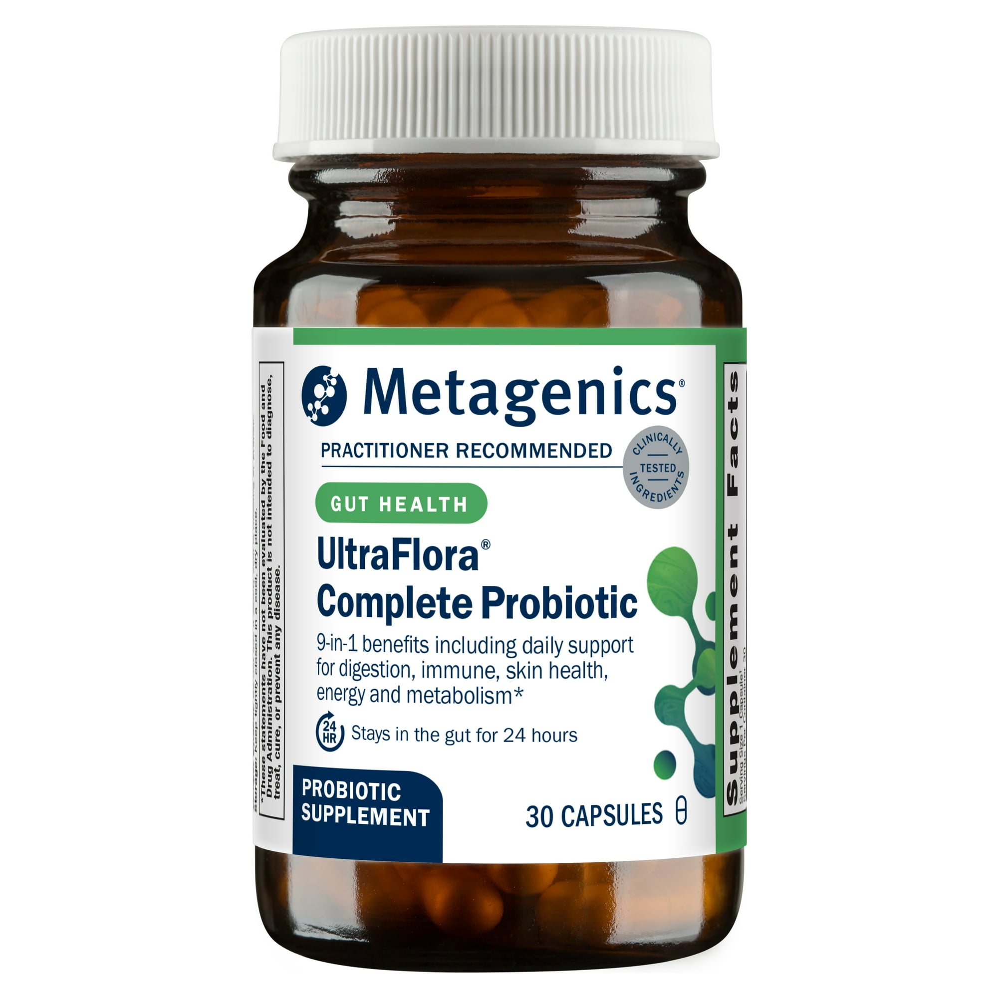 Metagenics UltraFlora Complete Probiotic - Gut Health Supplement - Supports Metabolism, Skin, Energy & Immune Health* - 36 Billion CFU - Non-GMO & Gluten-Free - 30 Capsules