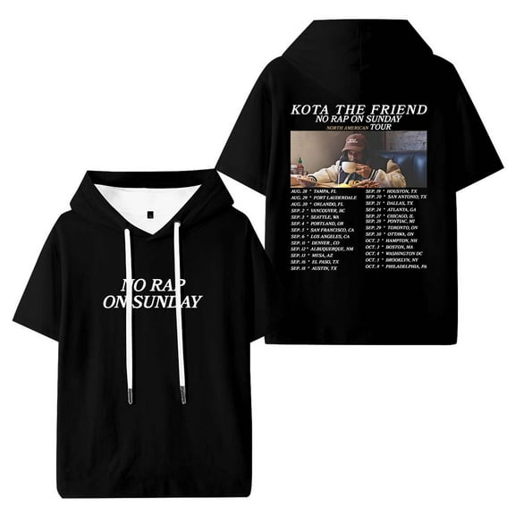 Kota The Friend No Rap On Sunday Tour 2025 Merch Hooded T-Shirts Women Men Short Sleeve Tee Casual Fashion Clothes