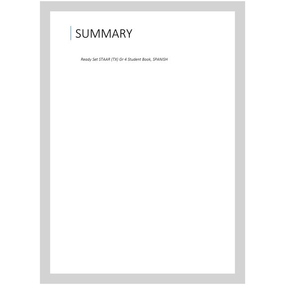 Ready Set STAAR TX Grade 4 Book