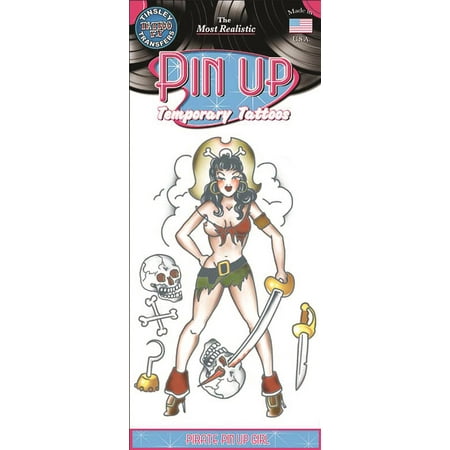 Tinsley Transfers Pirate Girl Pin Up Temporary Tattoo FX
