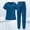 1# Dark Blue, variant on Scrub Sets for Woman 2026 Essential Jogger Scrub Set Nursing Uniform Stretch V-Neck Top & Drawstring Cargo Pants Wine M