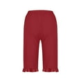 thumbnail image 2 of Plus Size Womens Pants Elastic Waist Straight Leg Women Casual Loose Lightweight Drawstring Pants with Pockets Red S, 2 of 3