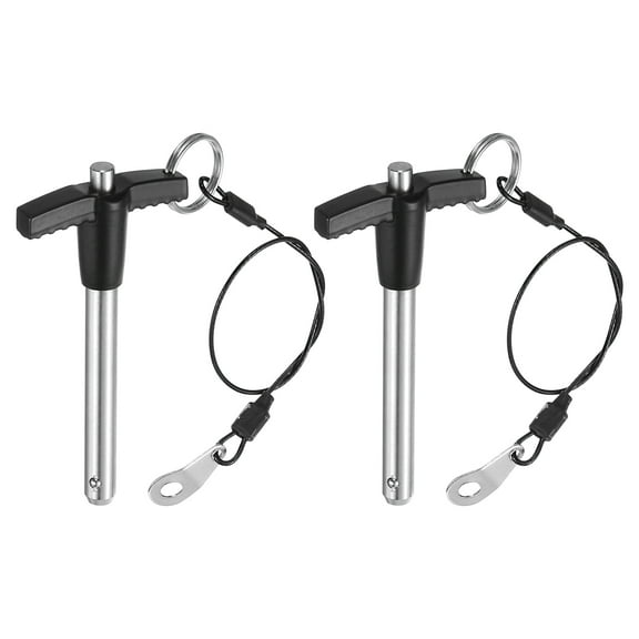 Uxcell 2Pack T Handle Lock Pins, 8mm x 50mm Usage Length Stainless Steel Push-Button Quick Release Pin