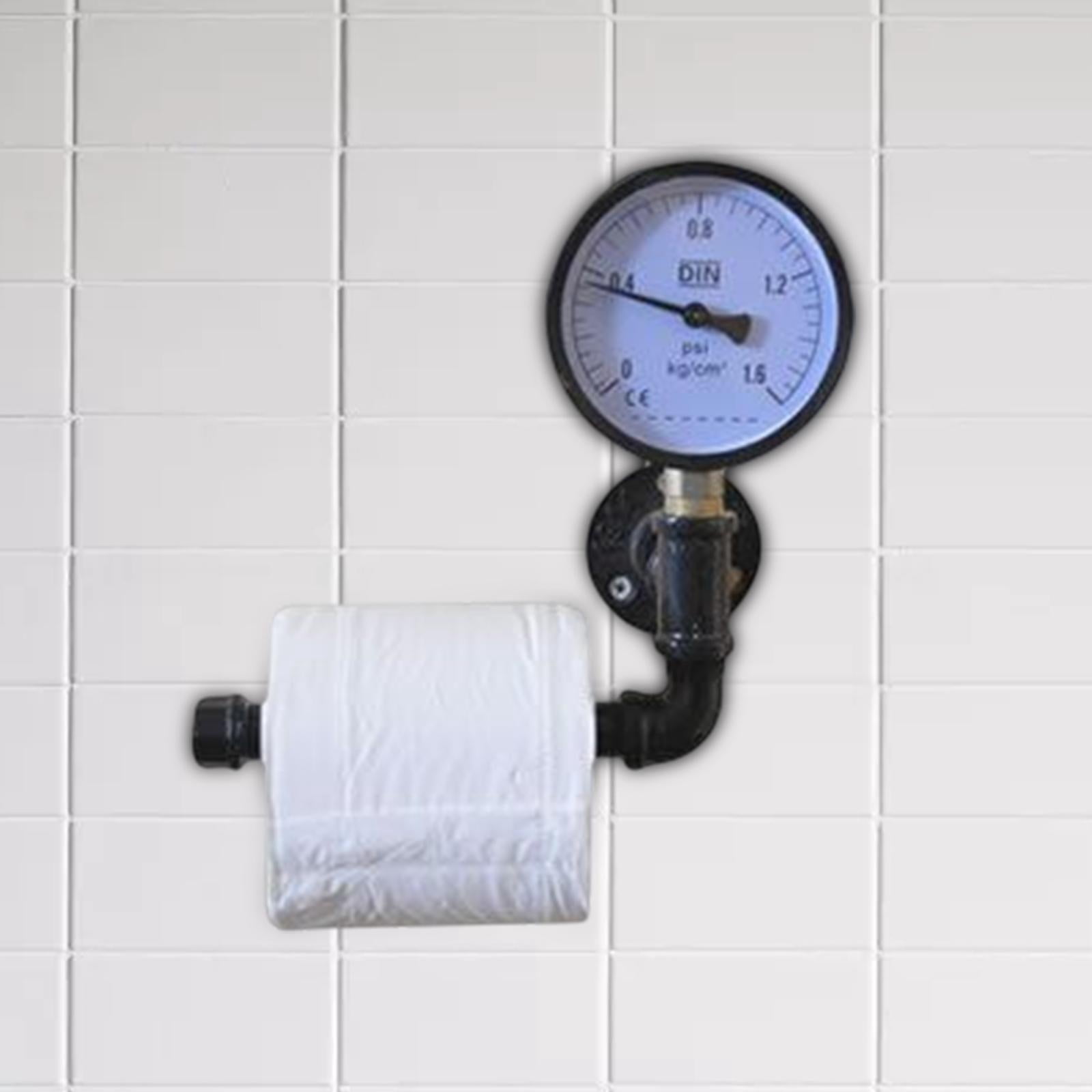 Fiocias Retro Toilet Paper Roll Holder Mounted Shelf Paper Shelf Industrial Toilet Paper