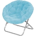 thumbnail image 1 of Urban Shop Faux Fur Saucer Chair, Aqua, 1 of 10