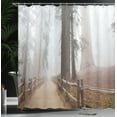 thumbnail image 4 of Ambesonne Nature Shower Curtain, Forest in Foggy Morning, 69"Wx75"L, Grey Brown, 4 of 5