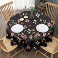thumbnail image 3 of Pioneer Flower Floral Print Pattern Round Tablecloth 60"x60",Wrinkle Wipeable Table Cloth for Kitchen Dining Room Picnic Patio Party, 3 of 6