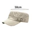 thumbnail image 6 of Men Summer Peaked Hat Solid Color Flat Top Wide Brim Adjustable Sun Protection Sunscreen Breathable Camping Baseball Hat Headwear, 6 of 7