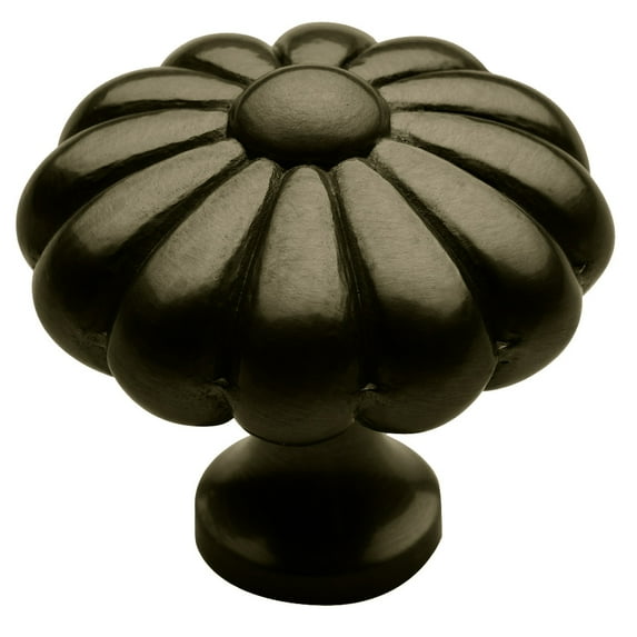 Baldwin 4459050 1.5 in. dia. Melon Cabinet Knob, Satin Brass & Black