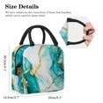 thumbnail image 2 of ERJLKXP Turquoise Marble Texture Insulated Lunch Bags for Women and Men,Adult Reusable Lunch Tote Bag for Work,cooler bag, 2 of 7