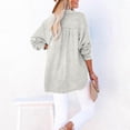 thumbnail image 3 of Women's Casual Button Long Shirts V Neck Blouses Tops Long Sleeve Henley Tshirts Slouchy Tunic Tees Plus Size, 3 of 4