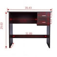 thumbnail image 2 of Computer Desk, 38.58'' Home Office Desk with 2 Drawer Sturdy PC Table Workstation Modern Simple Style Writing Gaming Desk with Storage for Small Spaces, Easy to Assemble, 2 of 5