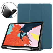 Allytech iPad 10.9" Case, iPad Air 4th Generation Case, Ultra Slim Pencil Holder Lightweight Shockproof Auto Sleep Wake Trifold Stand Cover for Apple iPad 10.9" 2020, Darkgreen