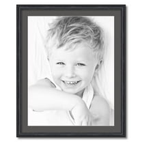 ArtToFrames 26x32" Matted Picture Frame with 22x28" Single Mat Photo Opening Framed in 1.25" Black Stain on Solid Red Oak and 2" Charcoal Mat (FWM-4083-26x32)