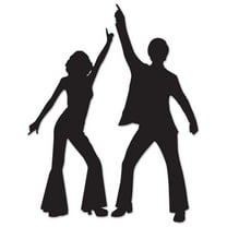 Party Central Club Pack of 24 Black Male and Female Disco Silhouettes Party Decors 36.5"