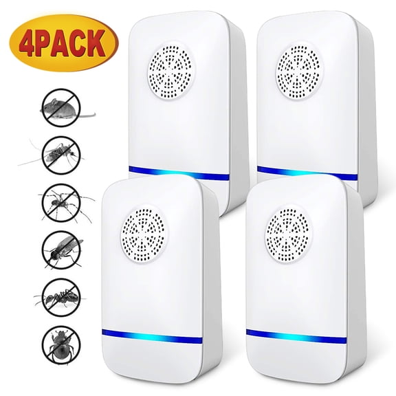Ultrasonic Pest Repeller 4 Pack, Electronic Pest Repellent Plug in Indoor Pest Control for Home