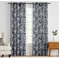 thumbnail image 1 of Vargottam 84 Inch Rod Pocket/Back Tab Cotton Curtains for Windows and Doors - Light Filtering Cotton - Light Filtering Drapes For Doors - Set of 2 Panels, 52"x84" - Abstrct Floral Design (Blue), 1 of 8