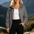 thumbnail image 2 of Ke1Clo Women's Lightweight Hooded Jacket Casual Zip Up Long Sleeve Windbreaker Outdoor Spring Fall Loose Fit Cardigan Coat Gray S, 2 of 7