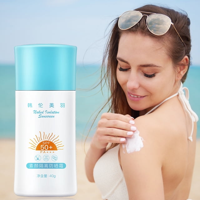 SPF50+ Protector solar hidratante, fórmula ligera no grasa, protección solar resistente al agua y al sudor con PA+++, tubo portátil de 40 g para todas las actividades al aire libre, todo tipo de
