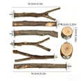 thumbnail image 3 of Soporte de descanso para loro de madera natural con ramas de árboles frutales para aves pequeñas, juguete para desgaste de garras y pico, soporte ajustable para jaula, reemplazable y lavable., 3 of 6