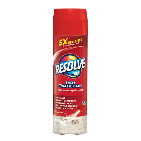 Resolve High Traffic Carpet Stain Cleaner Solution and Odor Remover Foam, 22 oz