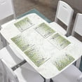 thumbnail image 2 of 4 PCS Washable Tablemats for Home Farmhouse, Easy to Clean Foldable Heat Resistant PVC Weave Rectangle Table Mats for Home Ornaments, Green Floral, 2 of 6