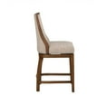 thumbnail image 3 of Katherine 40.74 In. Walnut High Back Wood Swivel Bar Stool With Fabric Seat, 3 of 6