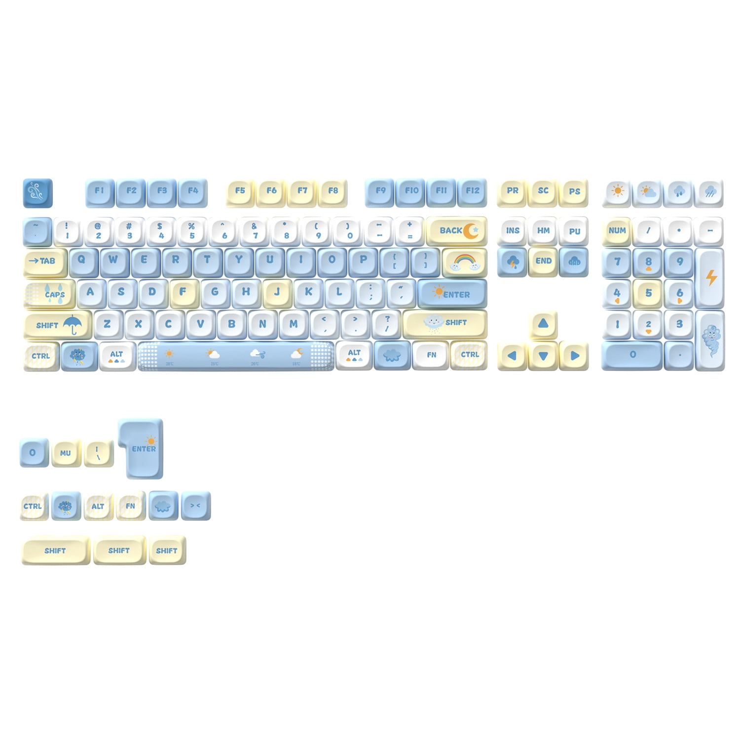 Weather Keycaps 121 Keys PBT Material MOA XOA Profile DYE-SUB For MX Switch Wooting Mechanical Keyboard Keycaps ISO ANSI Layout