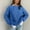 Blue, variant on POROPL Sweaters for Women Trendy Long Sleeve Crew Neck Sweater Oversized Knitted Size S-XL