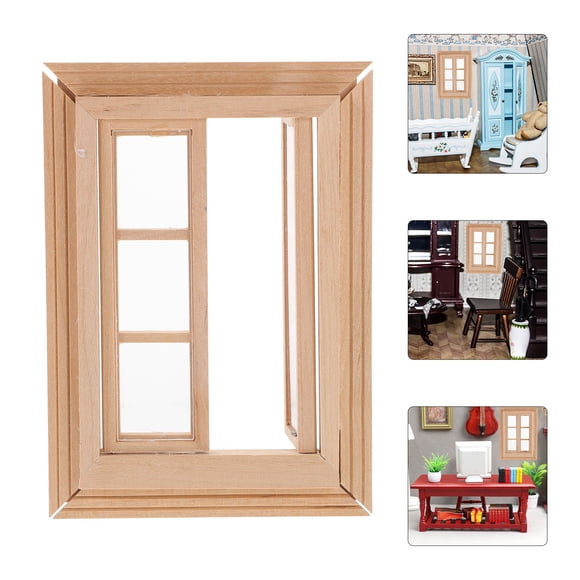 EXHUMKY 1Piece Mini House Adornment Wooden Rectangular for Dollhouse Building Material Vintage Theme