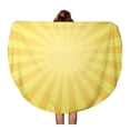 thumbnail image 1 of SIDONKU 60 inch Round Beach Towel Blanket Orange Sunburst Sun Rays Vintage Pattern Light Starburst Manga Travel Circle Circular Towels Mat Tapestry Beach Throw, 1 of 2