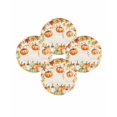 thumbnail image 7 of 13 Inch Round Placemats Set of 4, Orange Green Pumpkins Fall Non Slip Heat Insulation PP Table Mats, Thanksgiving Botanical Washable Place Mats for Kitchen Dining Party Table Decor, 7 of 7