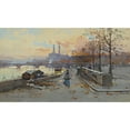 thumbnail image 2 of Eugène Galien-Laloue 18x12 Gold Ornate Wood Frame and Double Matted Museum Art Print Titled - At the Dock, 2 of 4