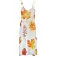 thumbnail image 5 of Autumn Harvest Maple Leaves Thanksgiving Design Sleeveless Dress Woman Fashion Long Dresses Women's Summer Suit Dress 2025, 5 of 7