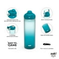 thumbnail image 4 of Zak Designs Soft Paint 32oz Durable Plastic Liberty Straw Water Bottle (Ombre Blue), 4 of 10