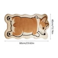 thumbnail image 3 of Dogs Shape Bath Plush Mat Rug, Polyester Non-Slip Quick Dry Absorbent Thin Bathroom Rugs Fit Under Door Bathroom Floor Mats-Shower Rug for in Front of Bathtub, Sink, Shower Room, 3 of 5