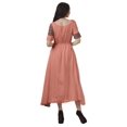 thumbnail image 4 of Moomaya Robe Midi à Manches Courtes en Viscose Imprimée pour Femmes, Taille à Cordon de Serrage, 4 of 5