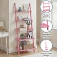 thumbnail image 3 of Convenience Concepts American Heritage 5-Shelf Ladder Bookcase, Light Pink, 3 of 5