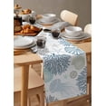 thumbnail image 6 of Blue Coastal Table Runner 108 Inches, Teal Coral Jellyfish Nautical Bed Runner Dresser Scarves Tabletop for Indoor Outdoor Parties/Ceremony/Banquet, 13"x 108", 6 of 8