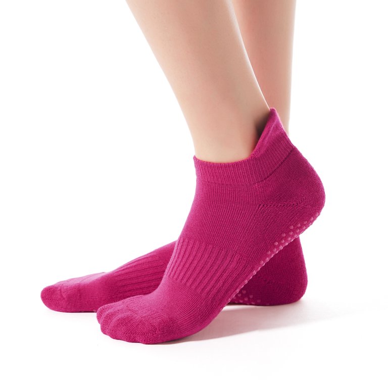 NEW - 2 Pairs Women’s Yoga Low Cut Grippy Socks w/ Grips Anti Slip Grip  Bottom