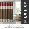 thumbnail image 6 of Madison Park Red Faux Silk Shower Curtain, Striped Lightweight Bath Curtain Decor, Brown Curtain for Bathroom, 72"x72", 6 of 7