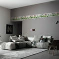 thumbnail image 3 of Dundee Deco Prepasted Wallpaper Border - Floral Orange, Pink, Blue Flowers, Frog, Butterfly, 15 ft x 6.5 in, 3 of 6